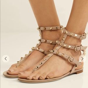 Valentino Rockstud flat caged sandals size 38.5
